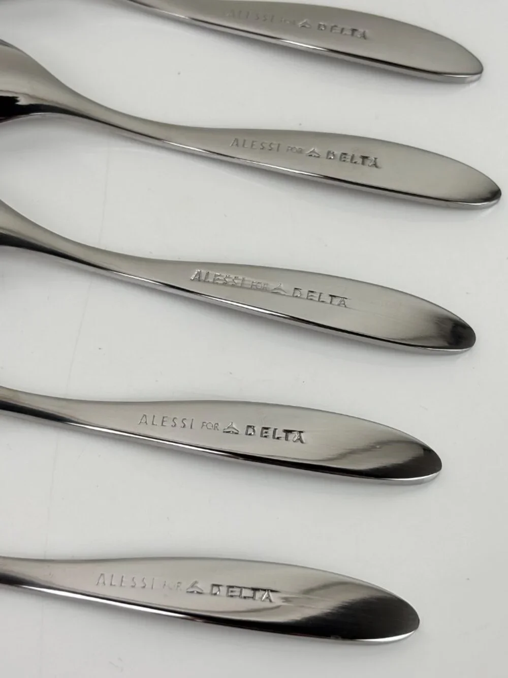 Bulk Lot of 240 Alessi for Delta Air Lines Stainless Teaspoons 5